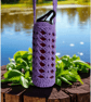 Hand Crochet Water Bottle Holder Crossbody Water Bottle Carrier - Lilac
