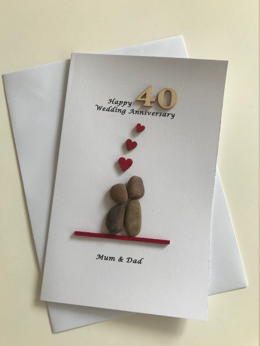 Ruby Wedding Card, 40th Anniversary Card, 40th Wedding Anniversary Card, Persona