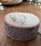Gold & Silver Leaf Duo Stud Earrings - Image 2