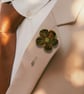 Green Flower Lapel Pin, Wedding Buttonhole - Image 3