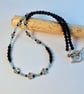 Faceted Apatite, Onyx and Flower Necklace - Birthday, Anniversary, Gift For Her - Image 4