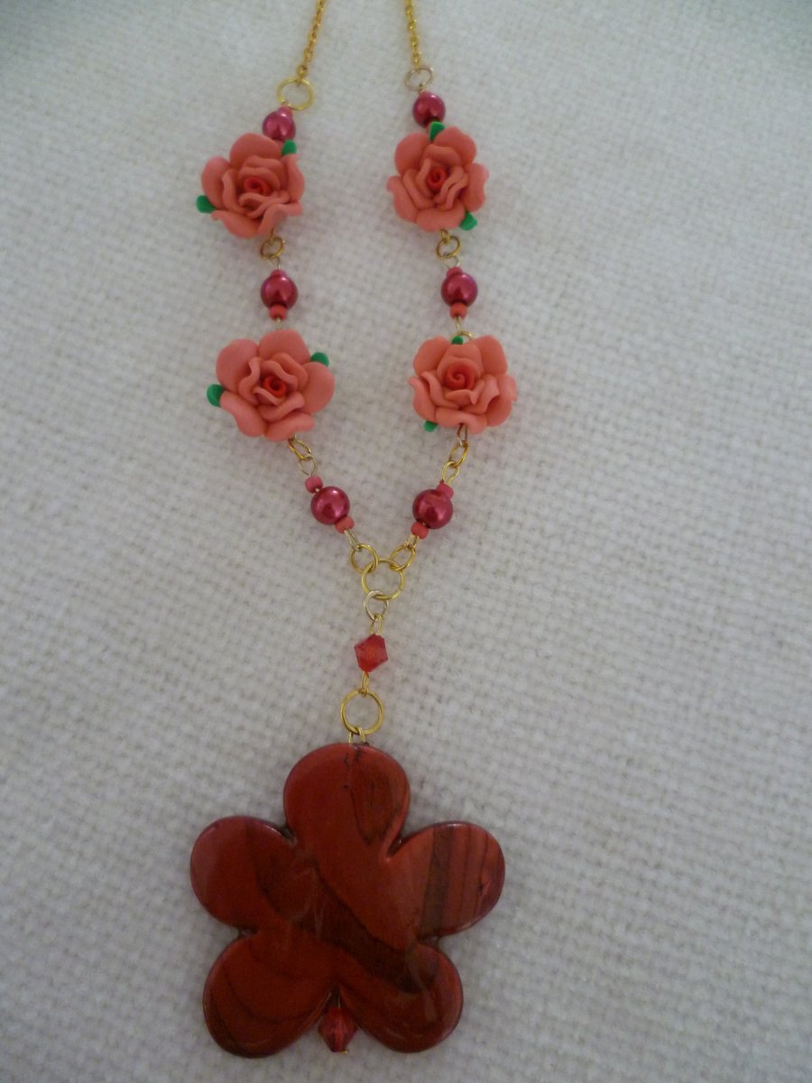 Rose Flowers Necklace
