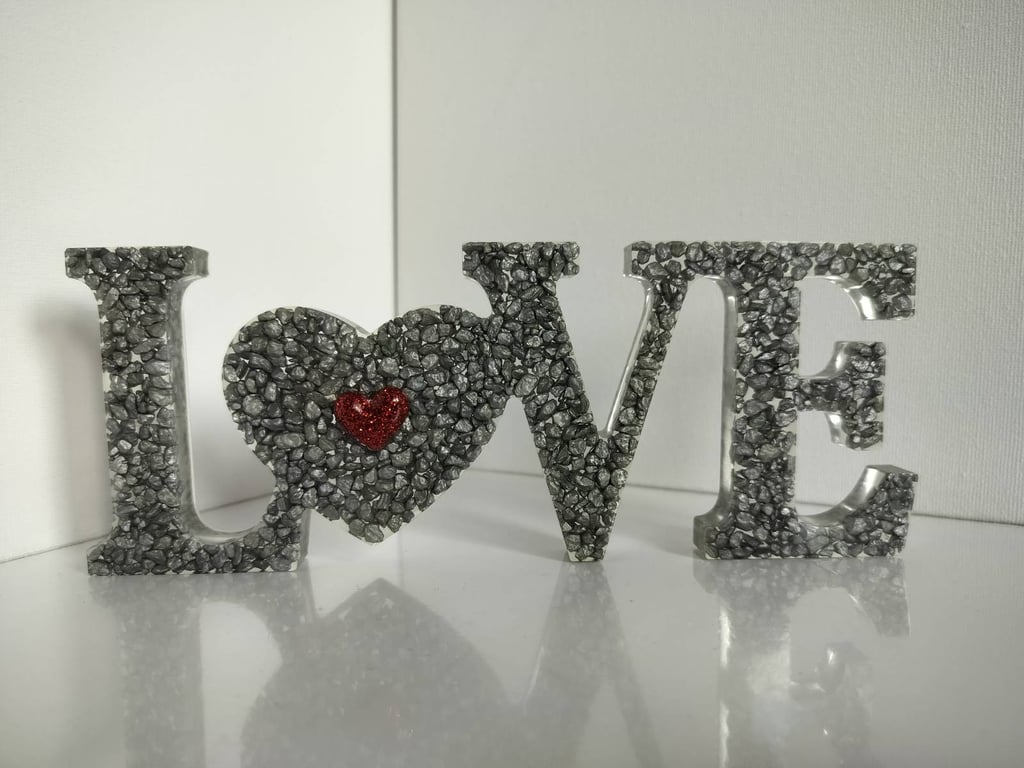 Resin Poured LOVE Sign