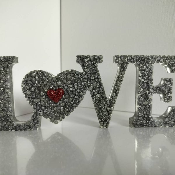 Resin Poured LOVE Sign