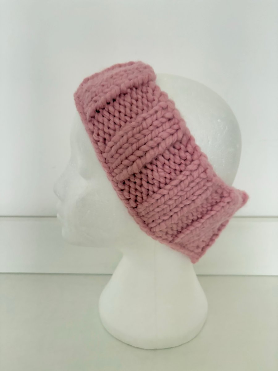Hand knitted headband. 