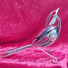 Bird Art - Metal Sculpture made from Upcycled Spoons and Forks'