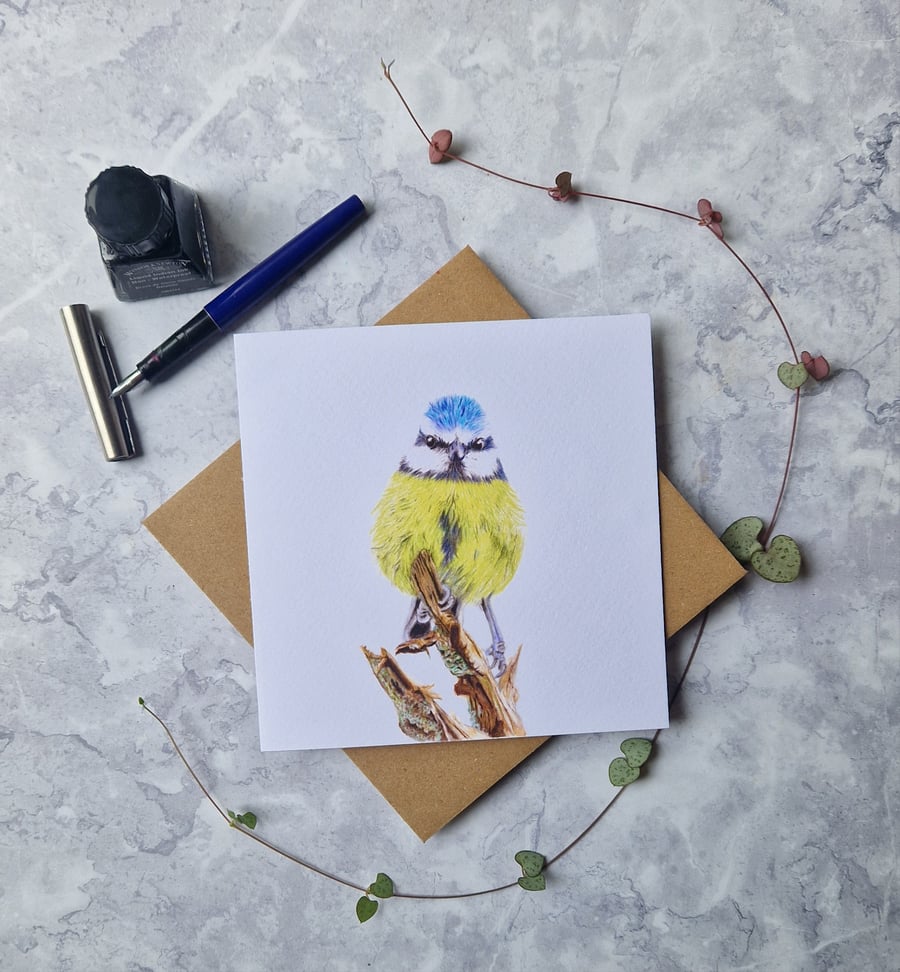 Blue Tit Greetings Card