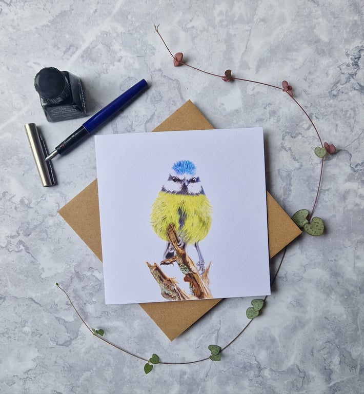 Blue Tit Greetings Card