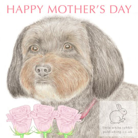 Min the Poodle Cross - Mother's Day Card