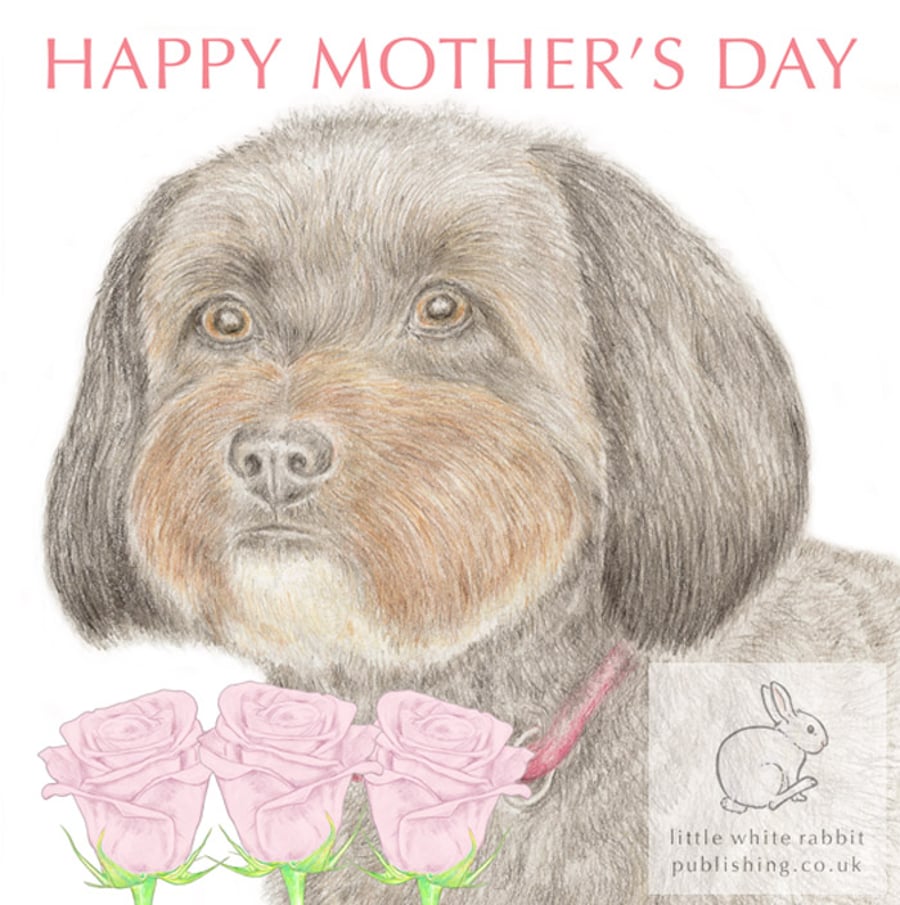 Min the Poodle Cross - Mother's Day Card