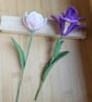 Crochet Flower in Wooden Vase – Iris or Parrot Tulip - Image 3