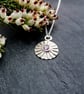 Daisy Pendant with Amethyst Cubic Zirconia - Recycled Silver Flower Necklace - Image 5
