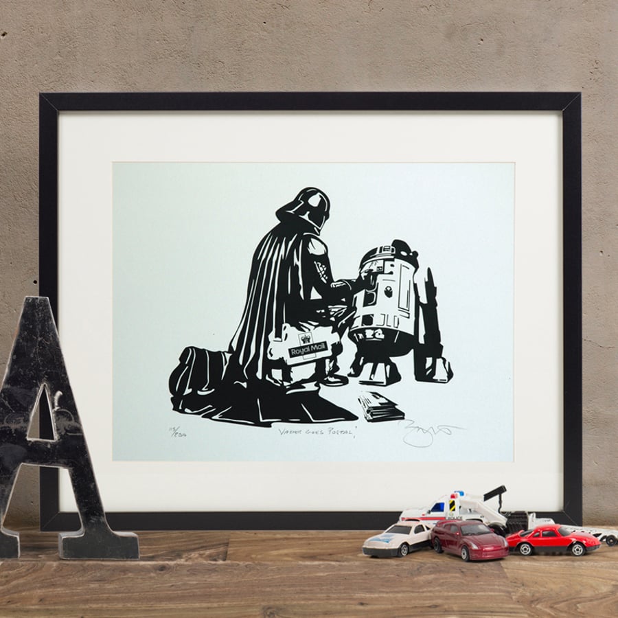 Darth Vader Star Wars ‘Vader Goes Postal’ Hand Pulled Limited Ed. Screen print