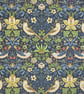 William Morris Water Resistant Tablecloth  220 x 145cm  Navy  Strawberry Thief