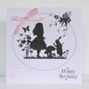 Alice in Wonderland Silhouette Birthday Card