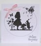 Alice in Wonderland Silhouette Birthday Card - Image 1