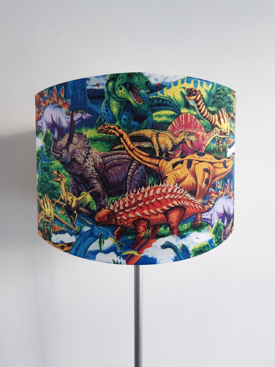 Colourful Dinosaur Lampshade - Light Shade Vintage Home House Nursery T-Rex