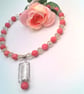 Hot Pink Beads and Glitter Ball Crystal Bead Necklace and Earrings, Gift for Her - Image 2