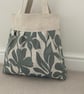Beautiful Pleated Tote Bag, Patterned Fabric, Linen, Handbag, Day Bag - Image 5