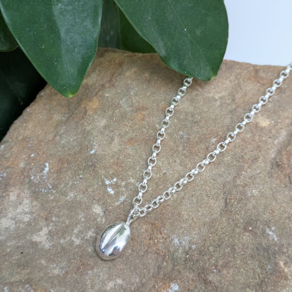 Sterling silver coffee bean necklace 