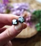 Blue Abalone Shell Resin Stainless Steel Stud Earrings - Image 4