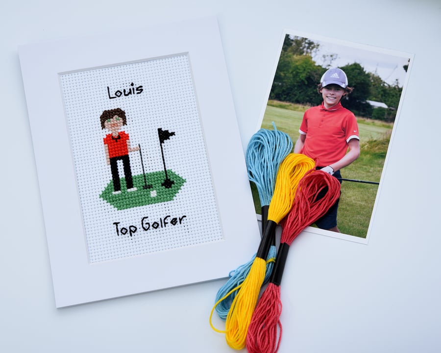 Custom-made Cross Stitch Portrait (1 person)