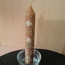 2 pack beeswax decorated candles, natural dry jasmine buds, 15 cm.