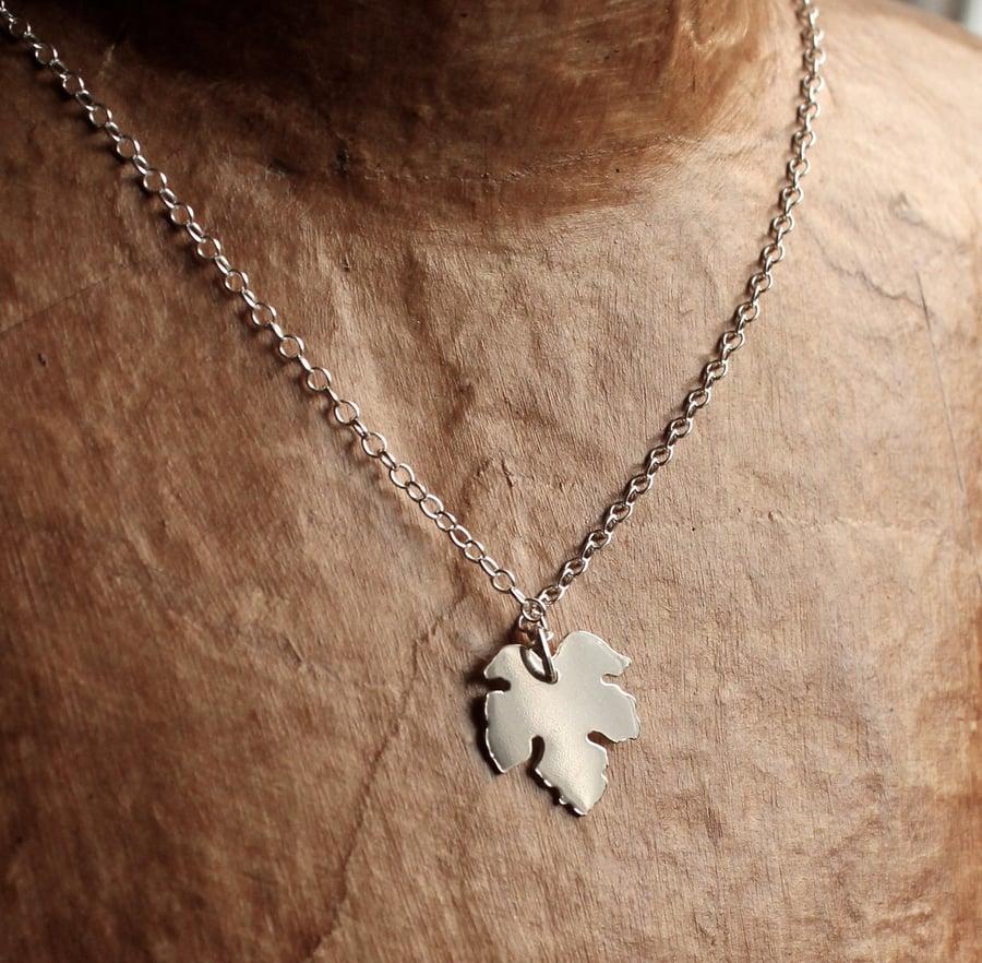 Little Leaf Necklace - Handmade Silver Necklace - Silver Leaf Pendant