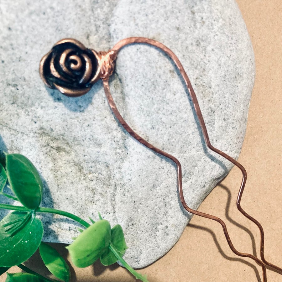 Hair Fork Solid Copper 