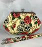 Skulls medium clutch bag, Gothic kiss clasp bag, Detachable strap, 2 options - Image 5
