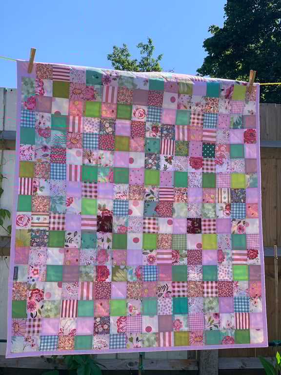 Pink and Green baby quilt