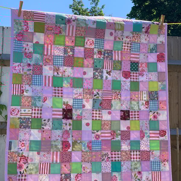 Pink and Green baby quilt