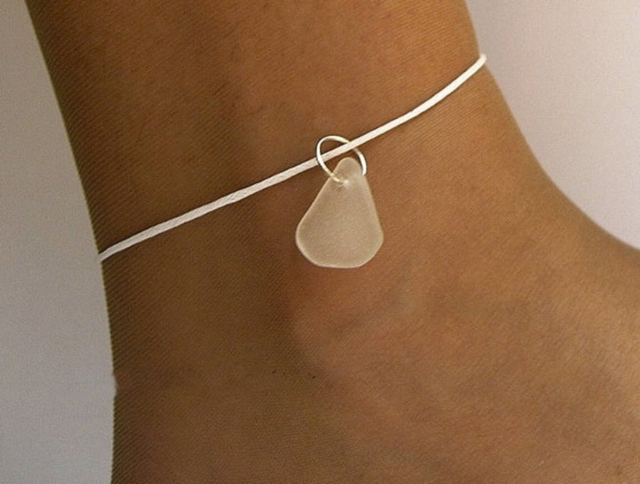 Sea glass anklet. Sea glass jewellery. 