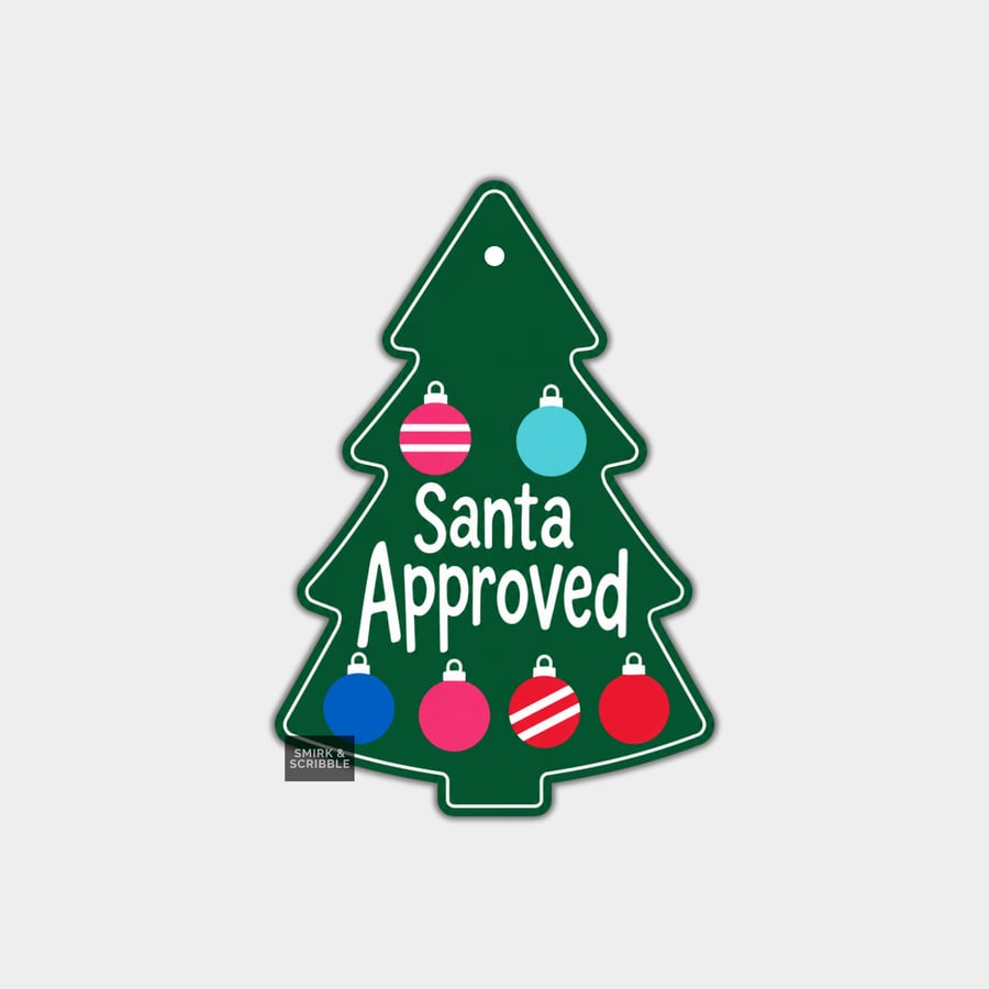 Unique Funny Christmas Tree Gift Tags For Adults, 6pk - Santa Approved