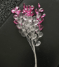 (FS21G mixed clear rose pink) 10 Stems Handmade Crystal Bead Leaf Sprays