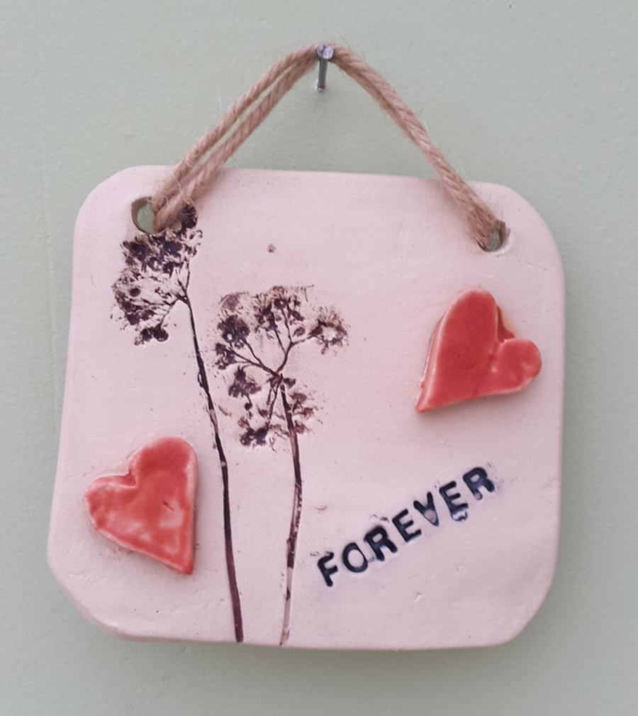 'Forever' Decorative Hanging Ceramic Plaque