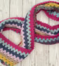 Multicoloured Crochet Infinity Scarf - Handmade - Granny Stripe - Image 5