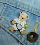 Tennis, Handmade Tennis Player Bear Pin, Personalised Tennis Champion Gift - Image 3