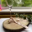 Wedding- personalised name place ribbon, wedding, dinner party, special occasion