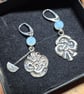 Celtic sterling silver and moonstone bead earings - Image 4