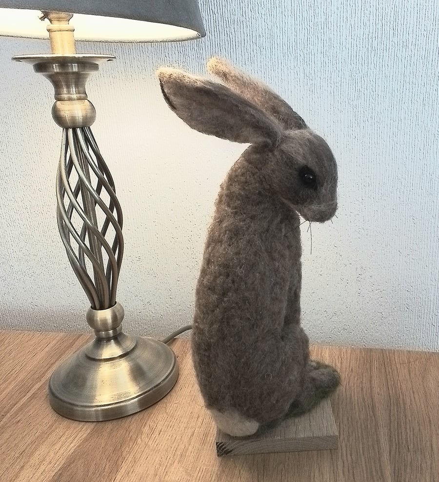 Needle felted brown hare soft sculpture