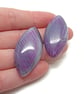 Agate Cabochons in Purple & Blue, 40x20x5mm, No Hole Jewellery Gemstone - Image 2