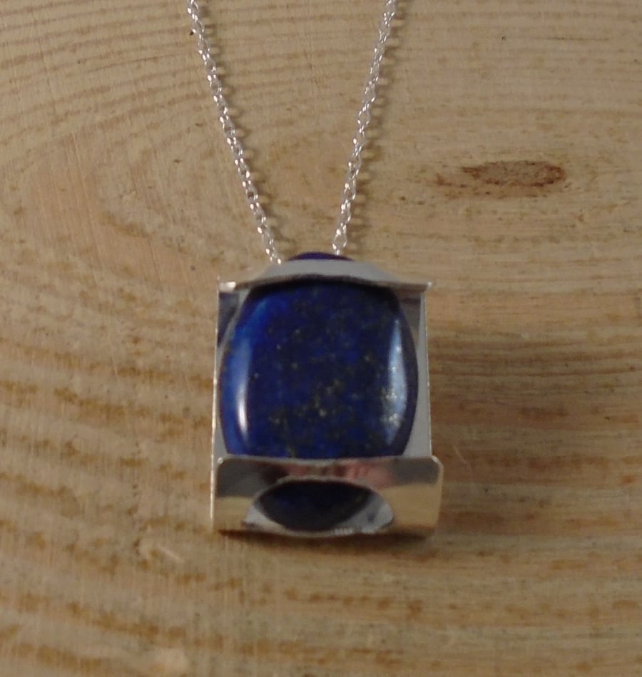 Sterling Silver Lapis Lazuli Ended Necklace