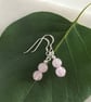 Rose quartz gemstone earrings with sterling silver earwires - Image 1