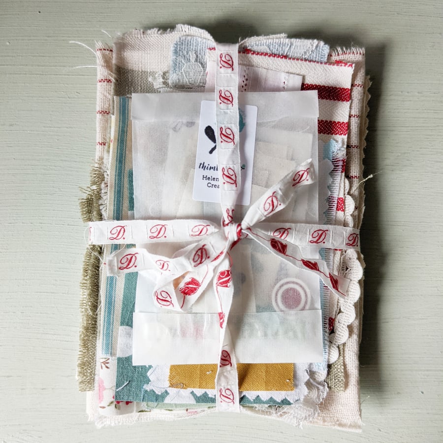Be Mindful Slow Stitching Fabric and Buttons Bundle 