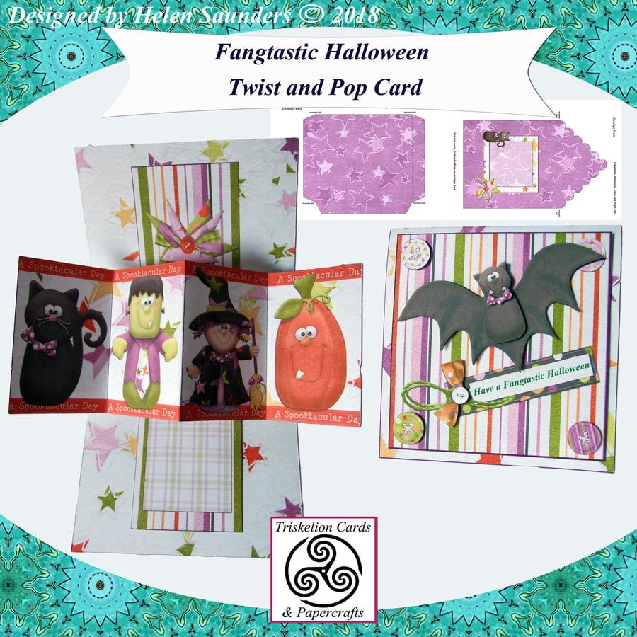 Printable Fangtastic Halloween Twist and Pop Card Making Kit 