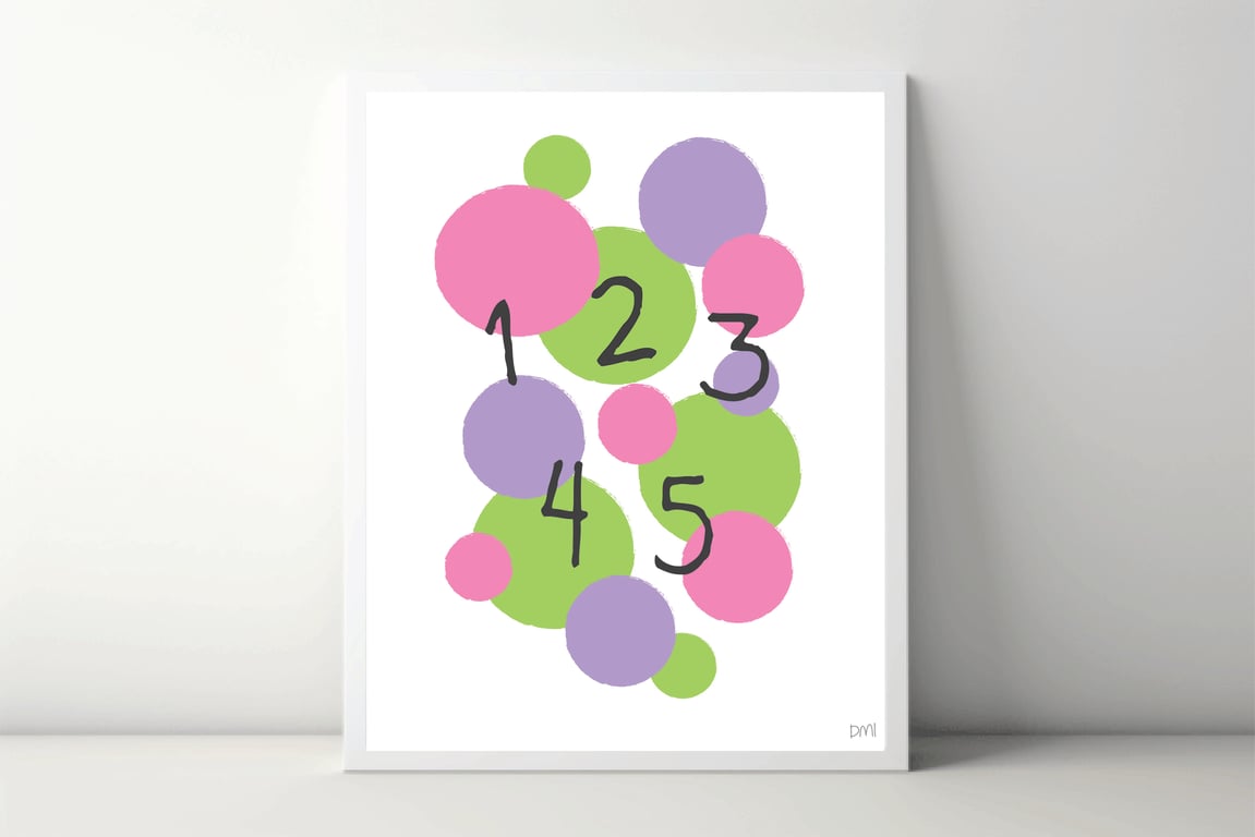 Lets Count 123 A4 Art Print