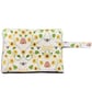 Bee Wristlet Bag - Sunflower Zipped Pouch - Handmade Floral Clutch Bag