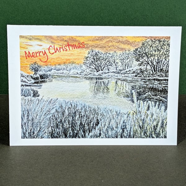 A Frozen Dawn Art Card: Blank or Personalised A6-Size Greetings Card