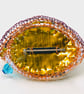 Turquoise Eye shaped recycled brooch - Image 3